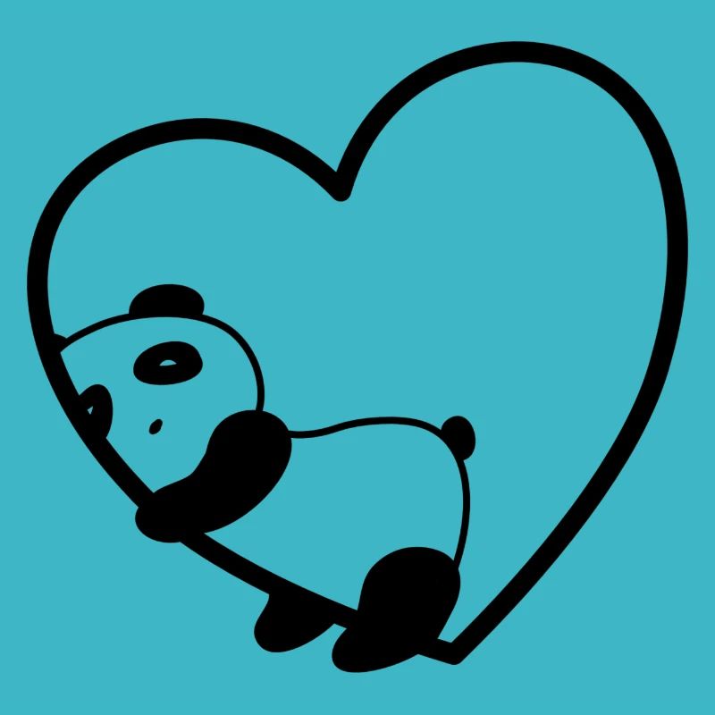 Panda Herz Liebe Vegan Bär Süß Geschenk Valentin