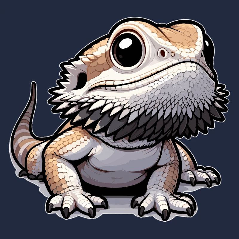 Niedliche Bartagame Zeichnung Gecko Eidechse