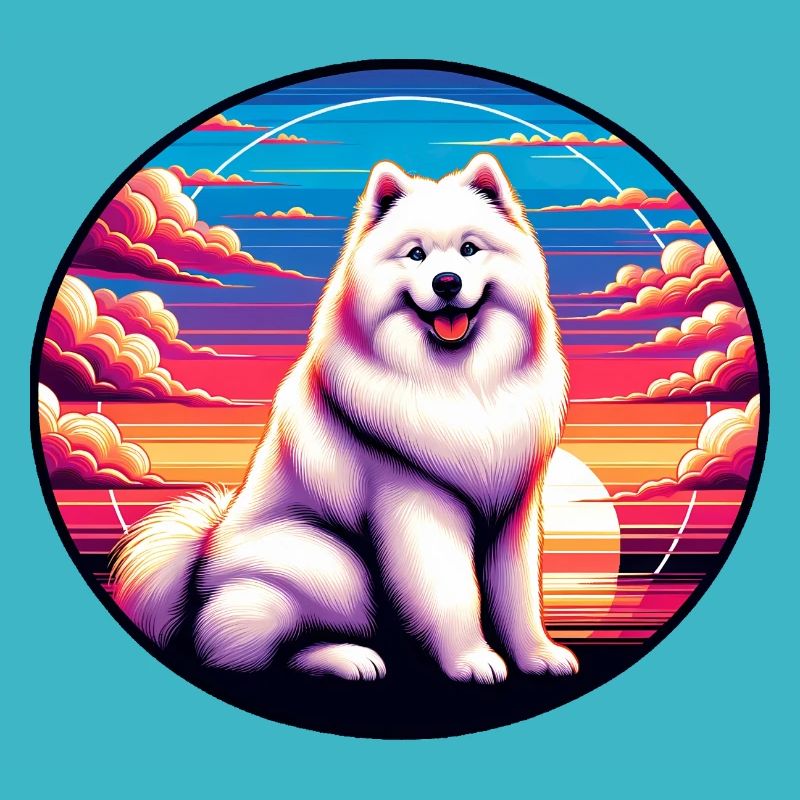 Samojeden Hund Geschenke Niedlicher Samojeden Hund Grafik