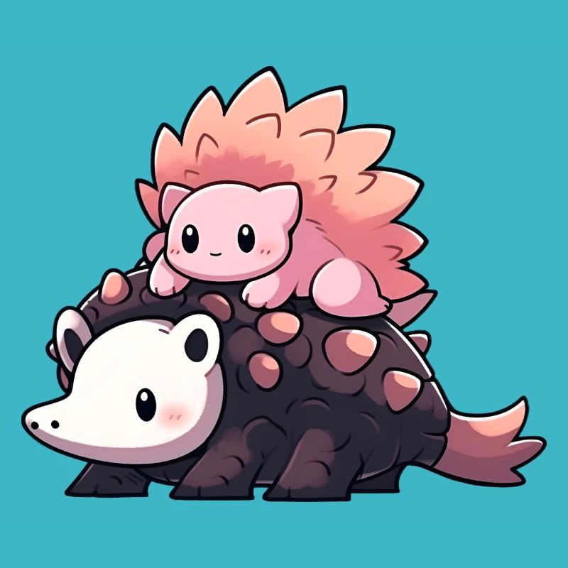Mignons tours de hérisson sur dino
