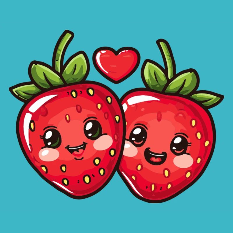 Erdbeeren Paar Liebe Herz Valentinstag