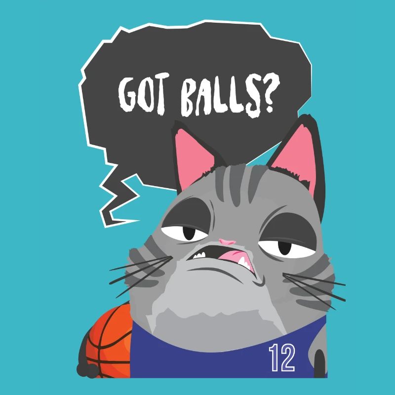 Basketball Katze Sprüche Comic Geschenk Kinder
