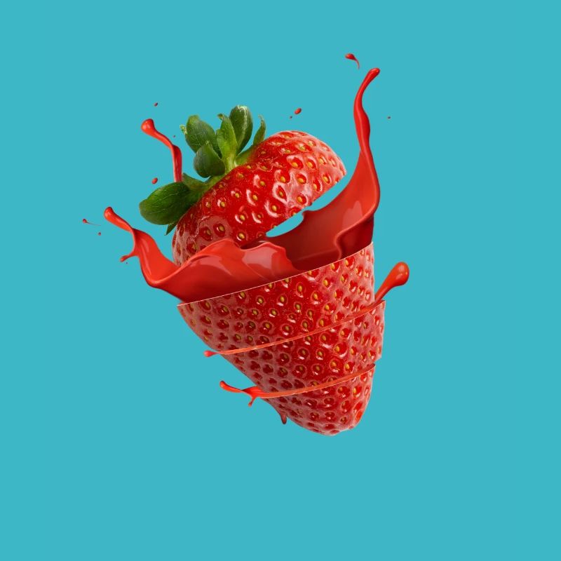 Erdbeere mit splash