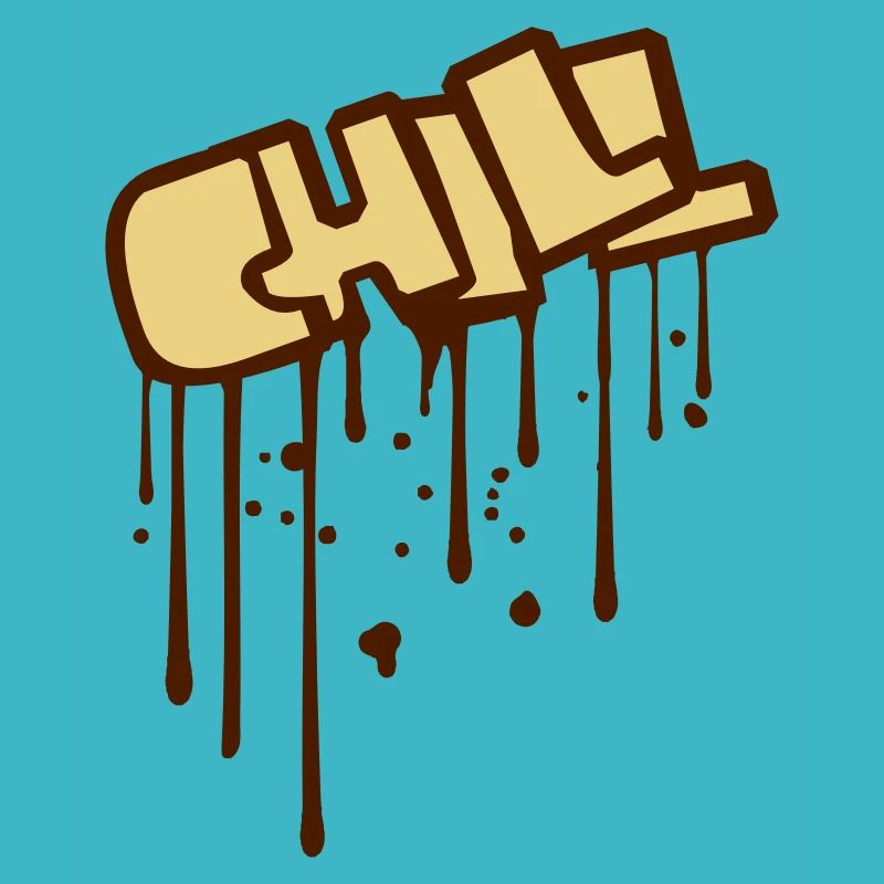 graffiti drops spray stamp text chill sloth