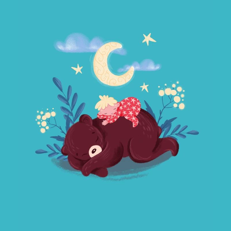 Peluche et bébé dorment