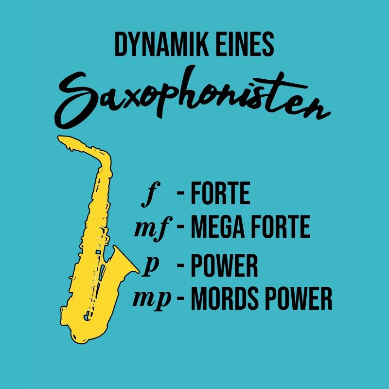 Dynamik eines Saxophonisten, lustig, Saxophon