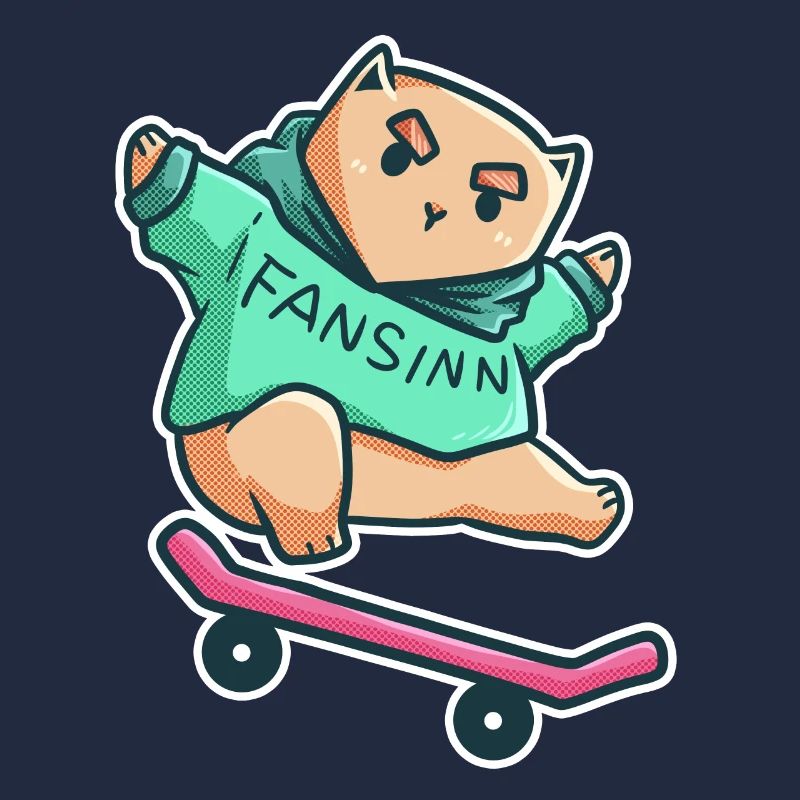 Cat Skateboard Tricks Halfpipe Pet Gift