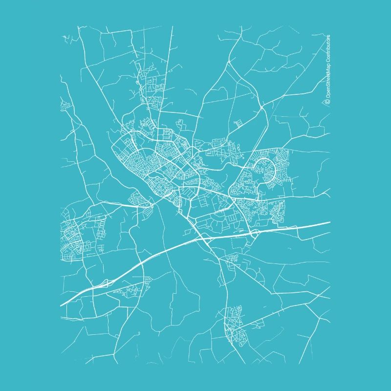 Minimal Deventer city map and streets