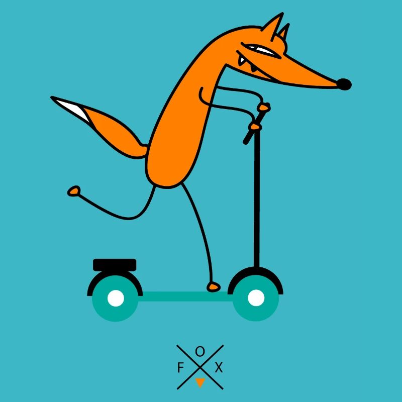 Fox conduit un scooter