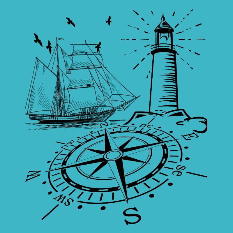 Maritim Leuchtturm Kompass Segelschiff