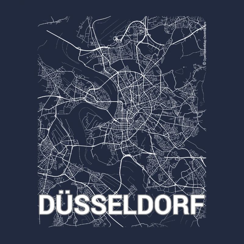 Düsseldorf city map and streets