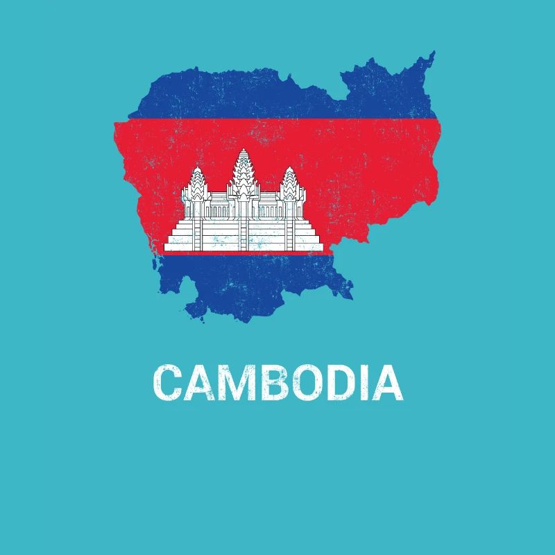 Cambodia (Kampuchea) country map & flag