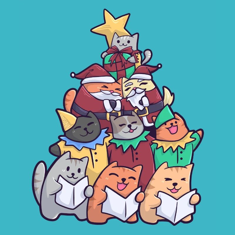 Chat de Noël Chats d'arbre de Noël