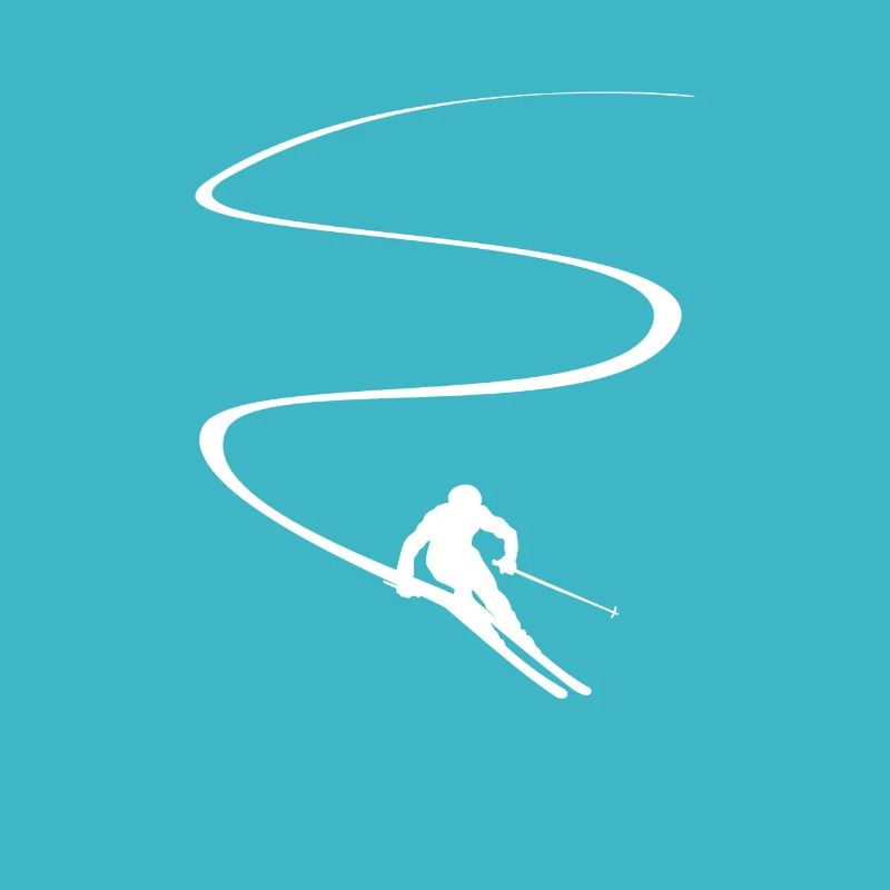 Skifahrer Slalom Tiefschnee Abfahrt