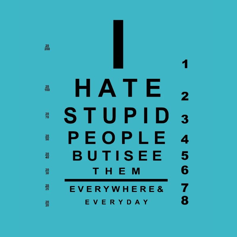 I hate stupid people eye chart