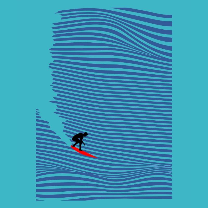 Surfer Blue Wave