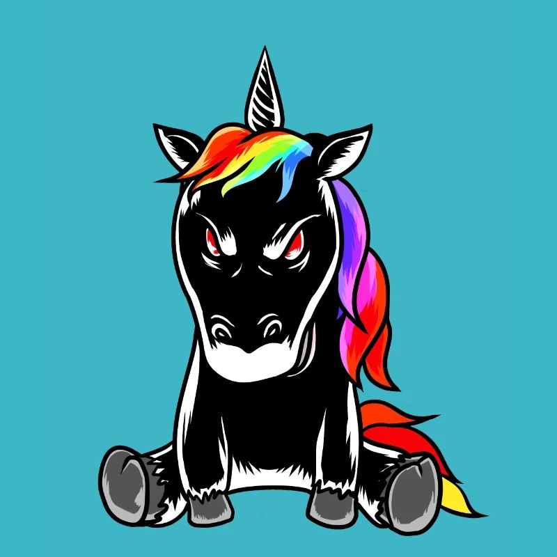 Evil badly corrupted grim emotion unicorn