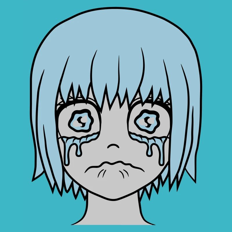 Unhappy sad girl face