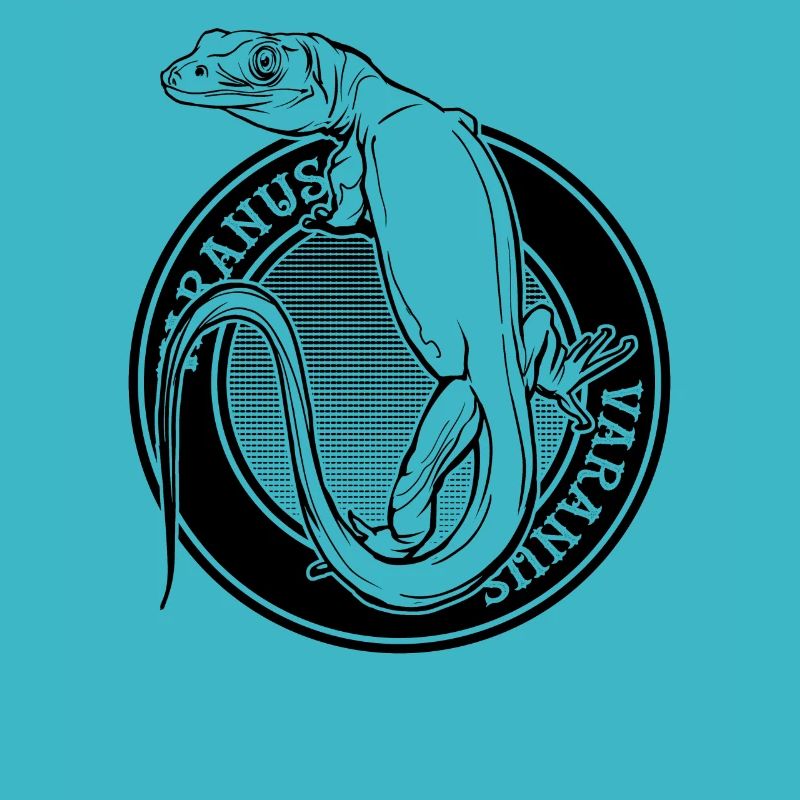 Monitor Eidechse Tattoo Stil Reptilienhalter Varanus