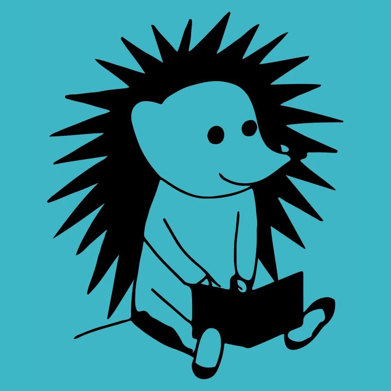 Igel liest Buch Illustration Geschenk