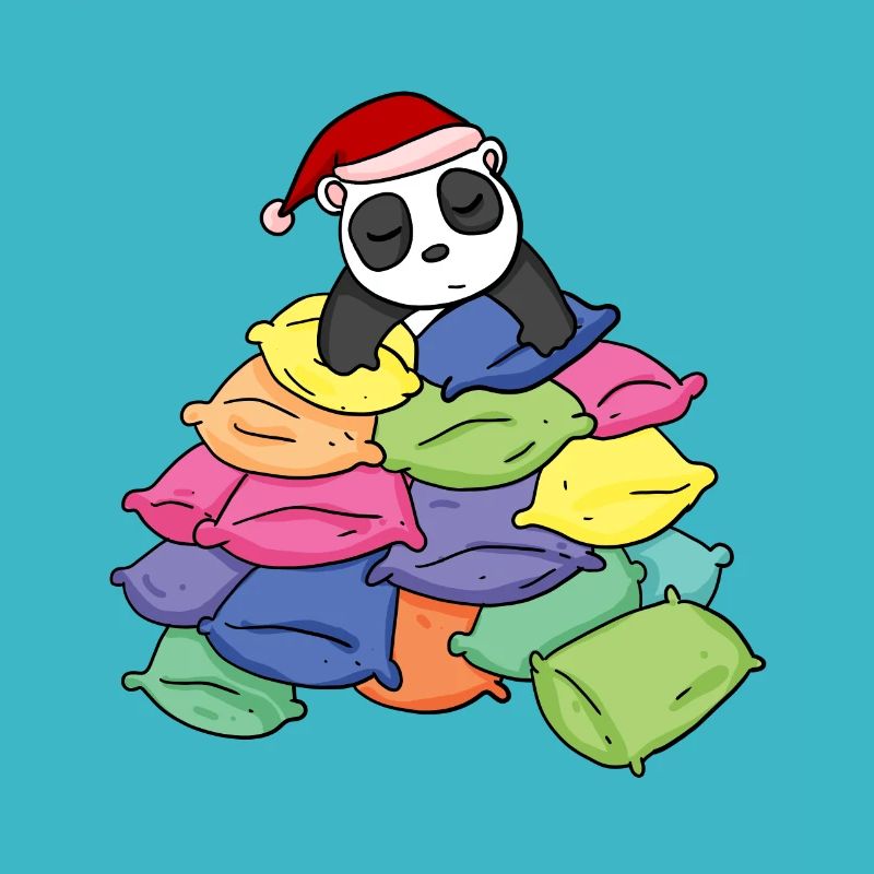 Panda and pillows