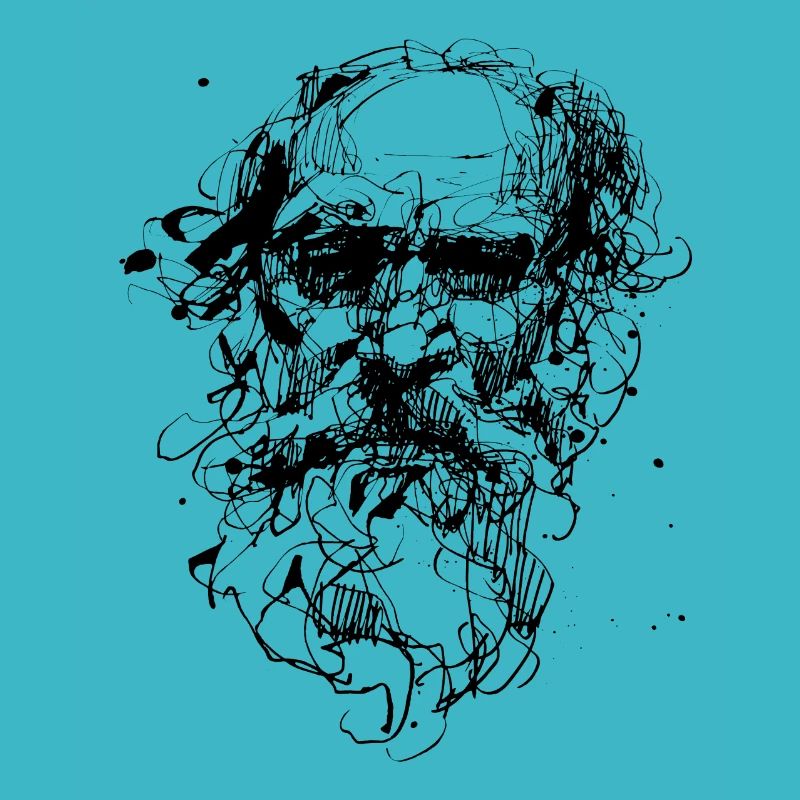 Visage à l'encre de chine
