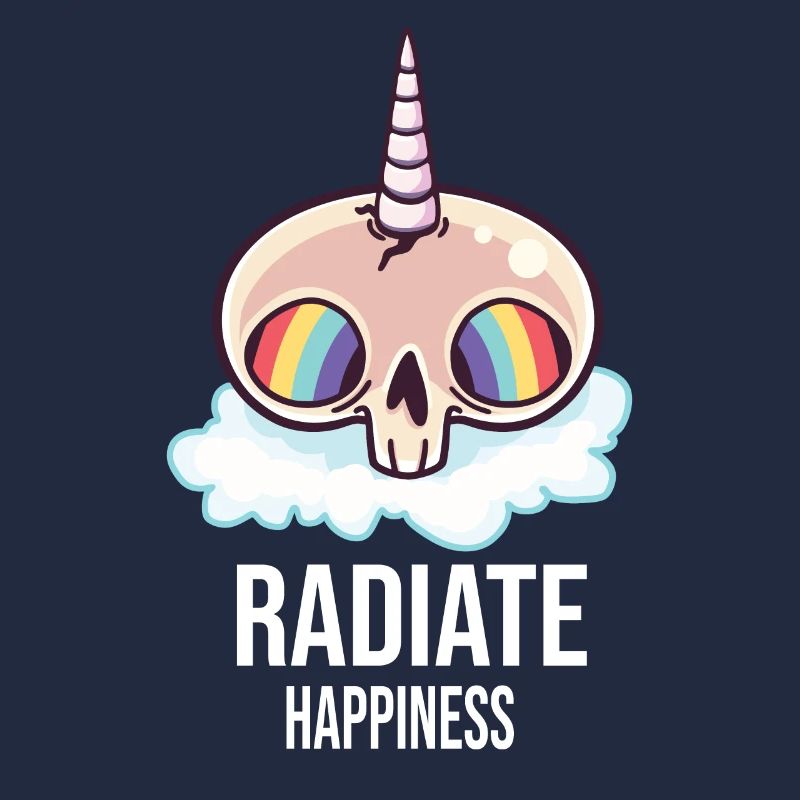 Strahlen Glück Regenbogen Hippies Schädelknochen