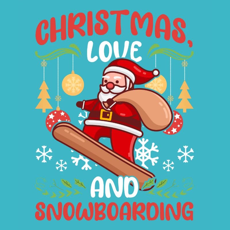Boarder Snowboarder Christmas Love Skateboard