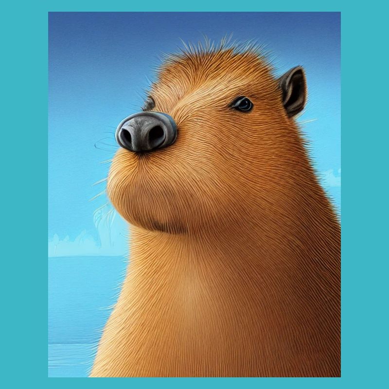 Cooles Comic-Porträt von Capybara