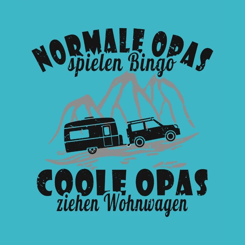 Cooler Opa Camping Wohnwagen