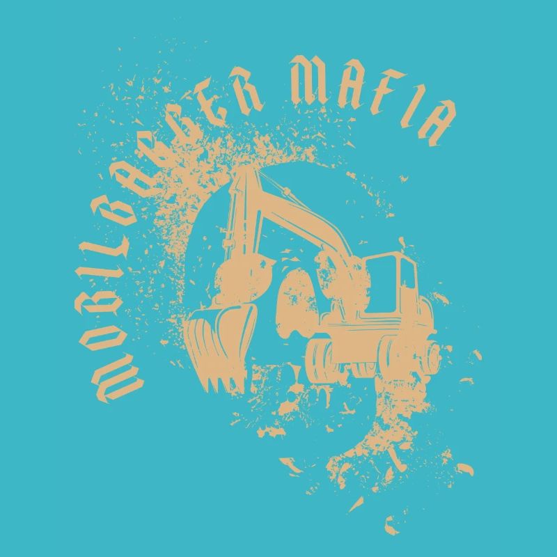 Wheeled excavator Mafia skull