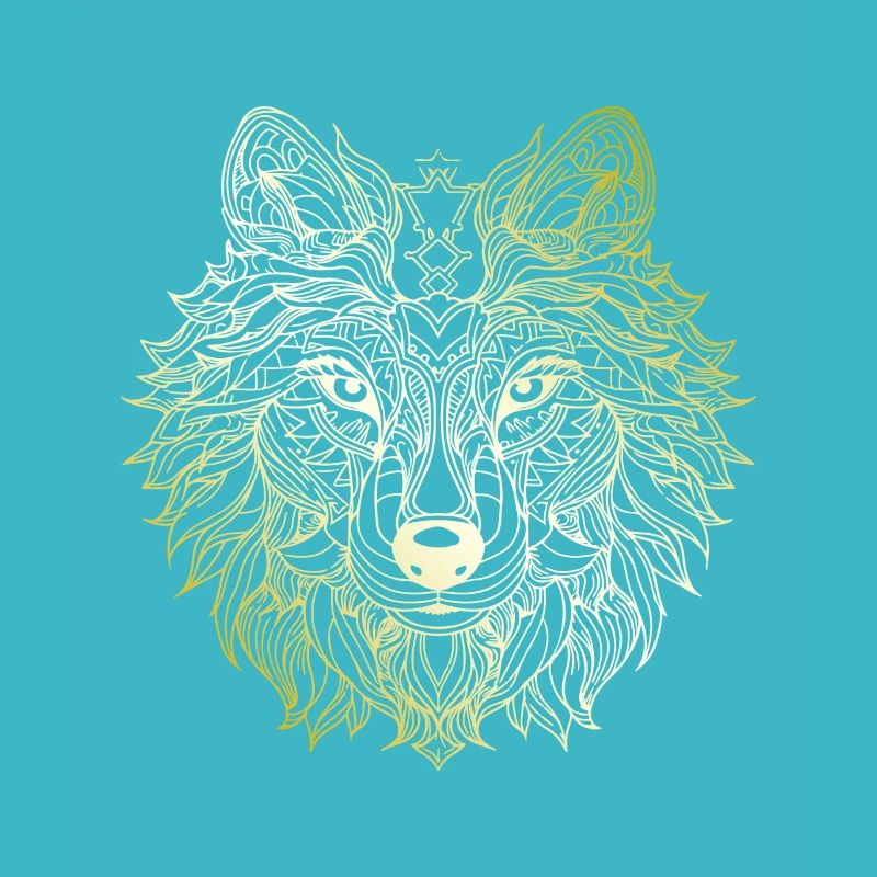 Wolf Mandala gold