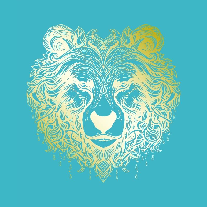 Bär Grizzly Mandala gold