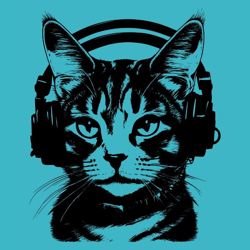 Melodische Samtpfote: Katze mit Headset