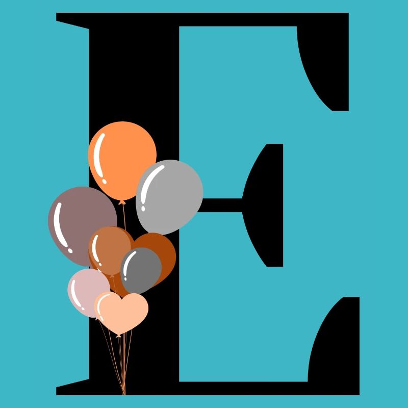 Letter e birthday balloon