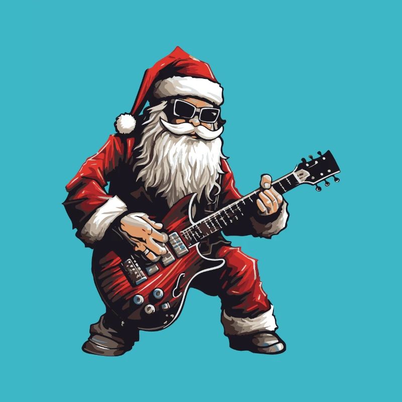 Weihnachtsmann Gitarre Santa