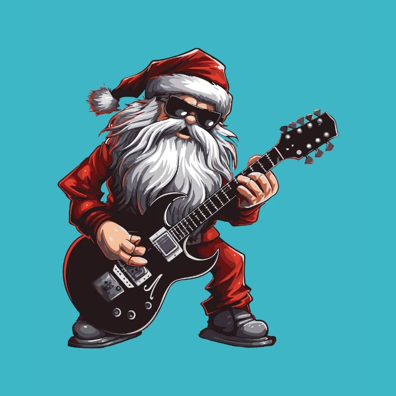 Weihnachtsmann Gitarre Santa