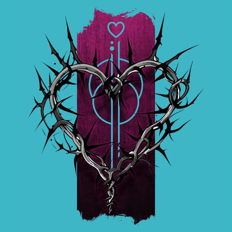 Love's Thorned Canopy: Heart-Shaped Branches