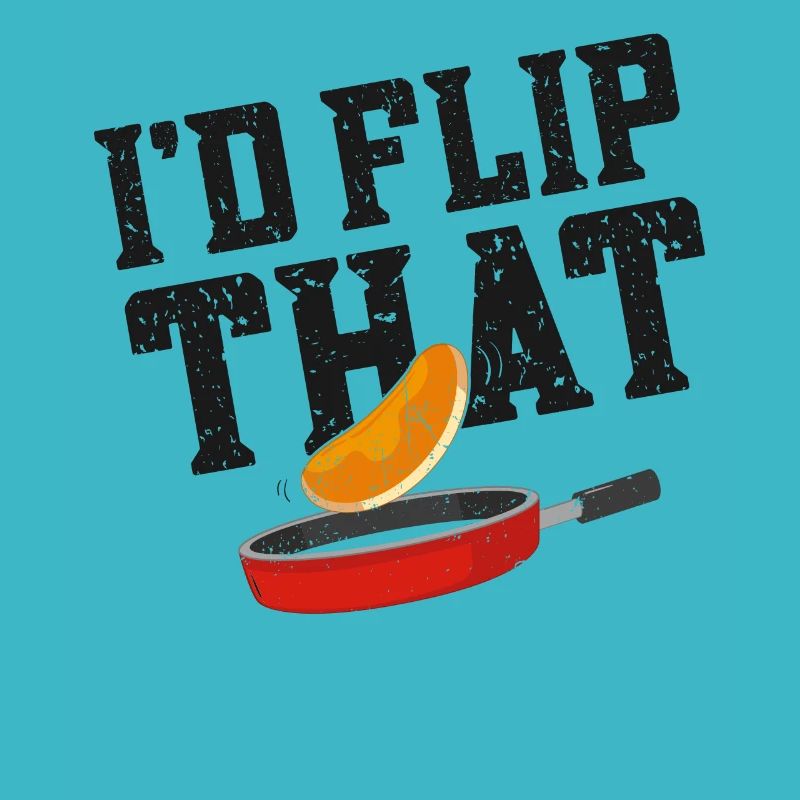 Pancake Lover Kids Pun I'd Flip