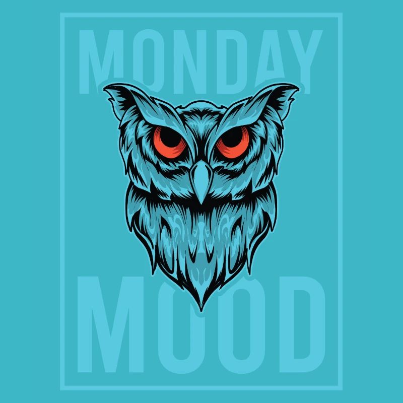 Lundi Mood, Eule, Déclaration drôle Montags Montag