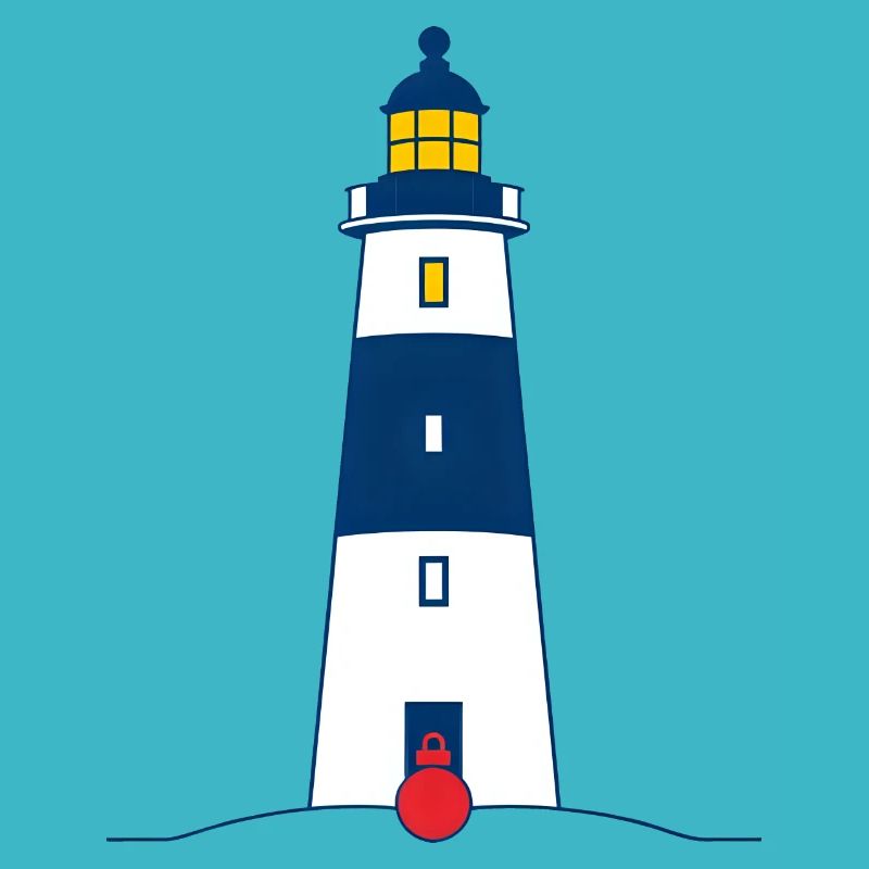 Lighthouse Beacon on Coastal Shore
