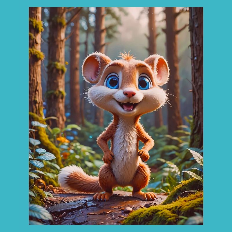 super cute animals in a forest – weasel