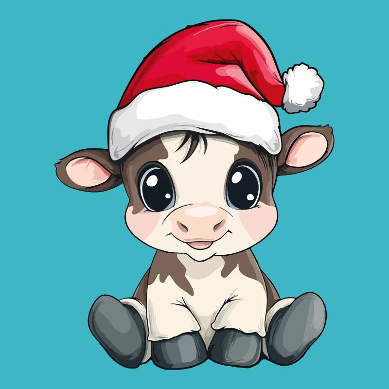 Vache Noël mignon Noël mignon Noël