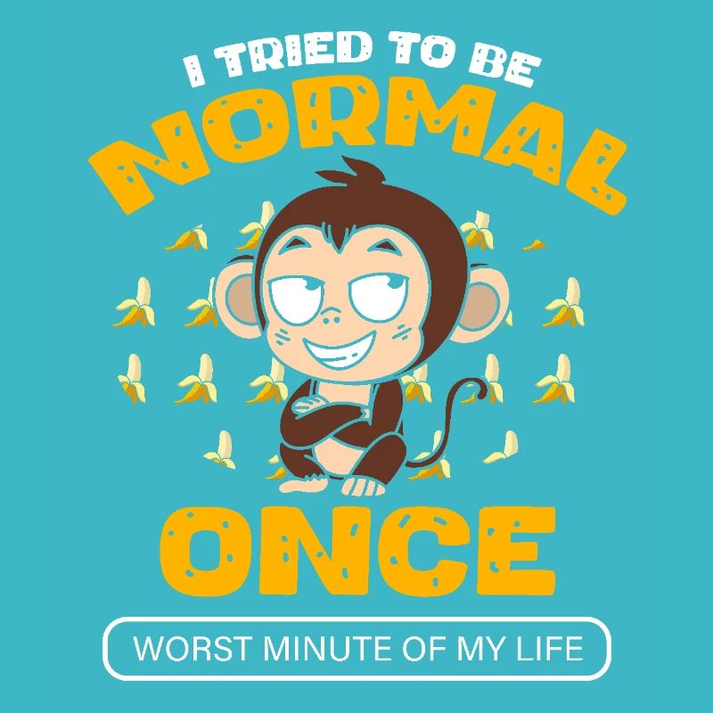Funny Monkey With Bananas Trying To Be Normal
