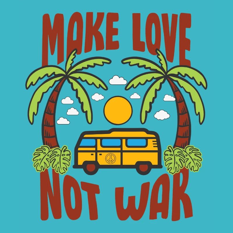 Make Love Not War Flowerpower Hippie