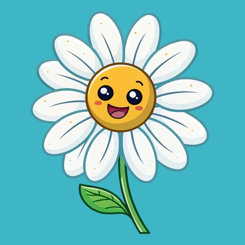 Drôle de marguerite avec des fleurs de visage