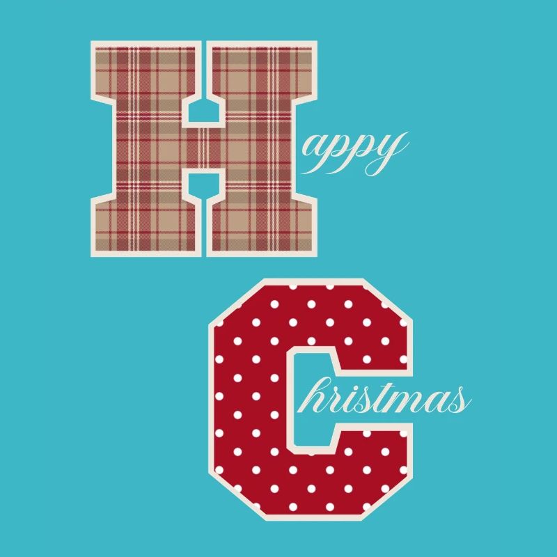 "Happy Christmas" Buchstaben mit Weihnachtsmuster