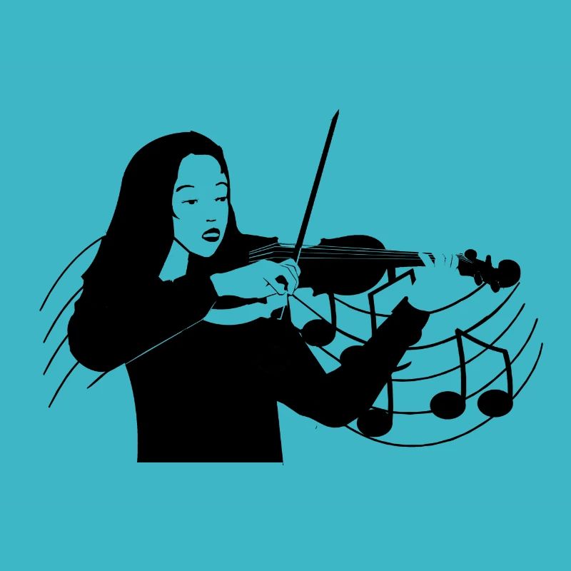 Stilisierter Geiger spielt Violinnotiz