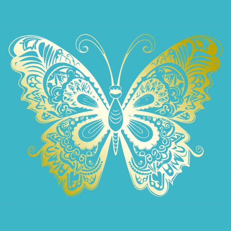 Schmetterling Mandala gold