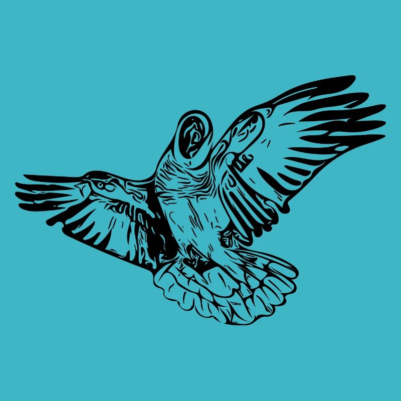 Parrot Vintage Bird Flight Drawing
